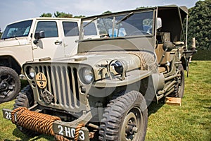 Antique Olive Drab Military Jeep