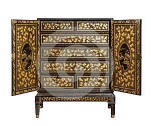 Antique Oriental Lacquered Cabinet