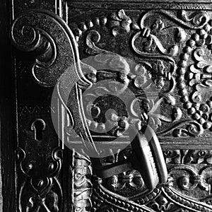 Antique ornate doorhandle