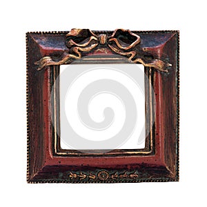 Antique ornate frame with white background.