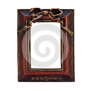 Antique ornate frame with white background.