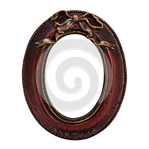 Antique ornate frame with white background.