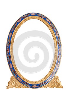 Antique ornate frame with white background.