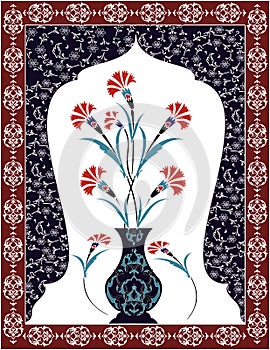 Antique ottoman bouquet design