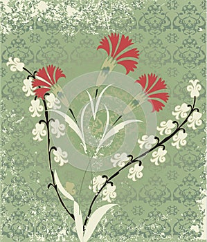 Antique ottoman grungy wallpaper design