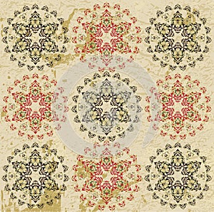 Antique ottoman grungy wallpaper raster design