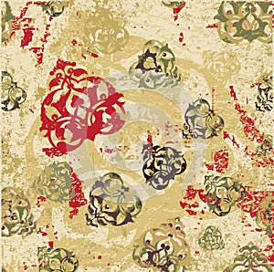 Antique ottoman grungy wallpaper raster design