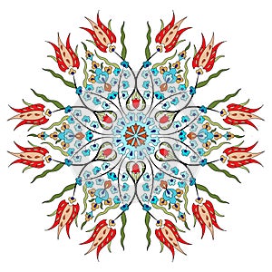 Antique ottoman turkish pattern vector design eighty nine photo