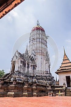 Antique pagoda and ruined sanctuary in Wat Putthaisawan