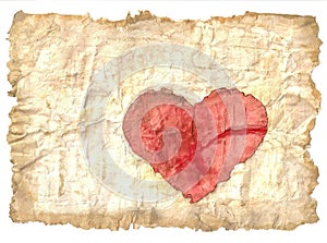 Antique paper and heart