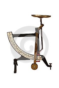 Antique paper scale isolated on white