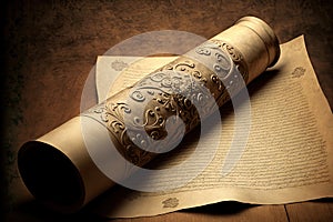 Antique paper and scroll