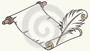 Antique Parchment Scroll Empty Vector, vector design Generative AI