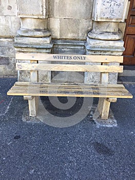 Antique park benches from apartheid days