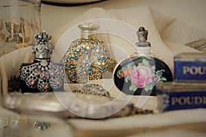 The Antique Perfume Bottles Still Life