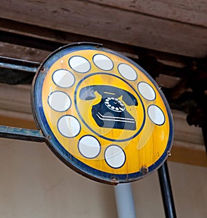 Antique phone sign