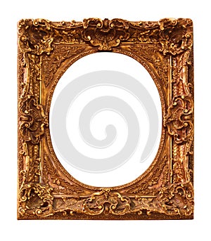 Antique photo frame isolated on white background