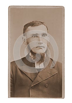 Antique photograph man minister photo