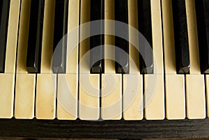 Antique piano keyboard.