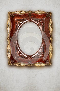 Antique picture frame handmade ceramics on wall effect