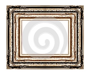 Antique picture frame isolated on white