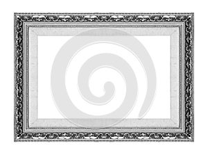 Antique picture gray frame isolated on white background, clipping path