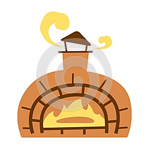 antique pizza oven drawing, vector