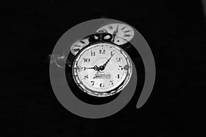 Antique pocket watch black and white