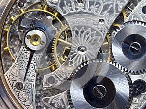 Antique Pocket Watch Gears and Works--Macro