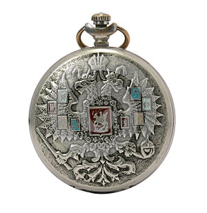 Antique pocket watch isolated
