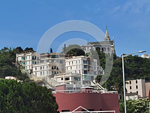 Antique Portuguese Architecture Colonial Macau Heritage Building Sai Van Mansion Colina da Penha Hill Church Coastline Luxury Life photo