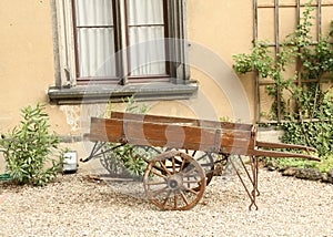 Antique pushcart at Schloss Arenfels. Germany