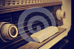 Antique radio, in sepia toning