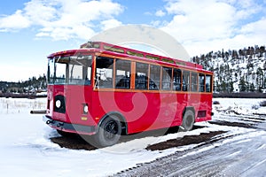 Antique red bus