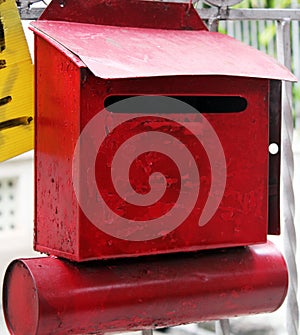 Antique Red Home Mail Box