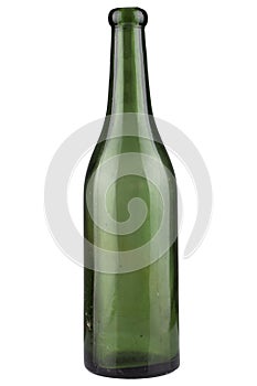 Antique retro green glass bottle