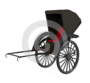 Antique Rickshaw Isolated