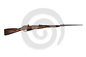 Antique Rifle Isolated On A White Background