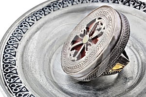 Antique ring with cross symbol