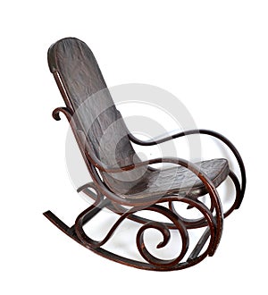 Antique Rocking Chair, Isolated White Background