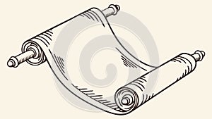 Antique Rolled Scroll, Historical Document and Ancient Wisdom, vector design Generative AI