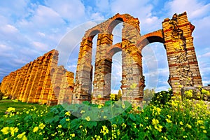 Antique roman aqueduct