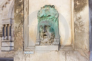 Antique Roman fountain - fragment of Arles Obelisk Place de la Republique, Arles, France