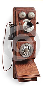 Antiguo giratorio Marcar teléfono en blanco 