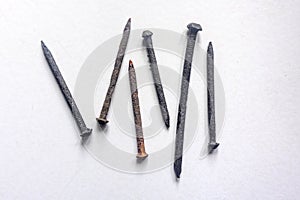 Antique rusted handmade nails