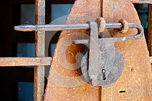 Antique rusted padlock