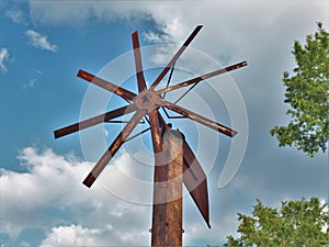Antique Rusty Windmill photo
