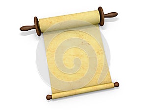 Antique scroll of parchment manuscript