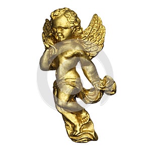 Antique sculpture of a golden angel