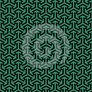 Antique seamless green background geometry arrow triangle cross